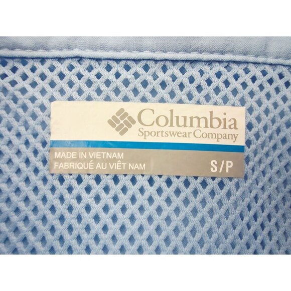 Columbis Omni Shade PFG Small Womens Blue Snap Back Vent Front Pocket Logo Shirt - Picture 4 of 14